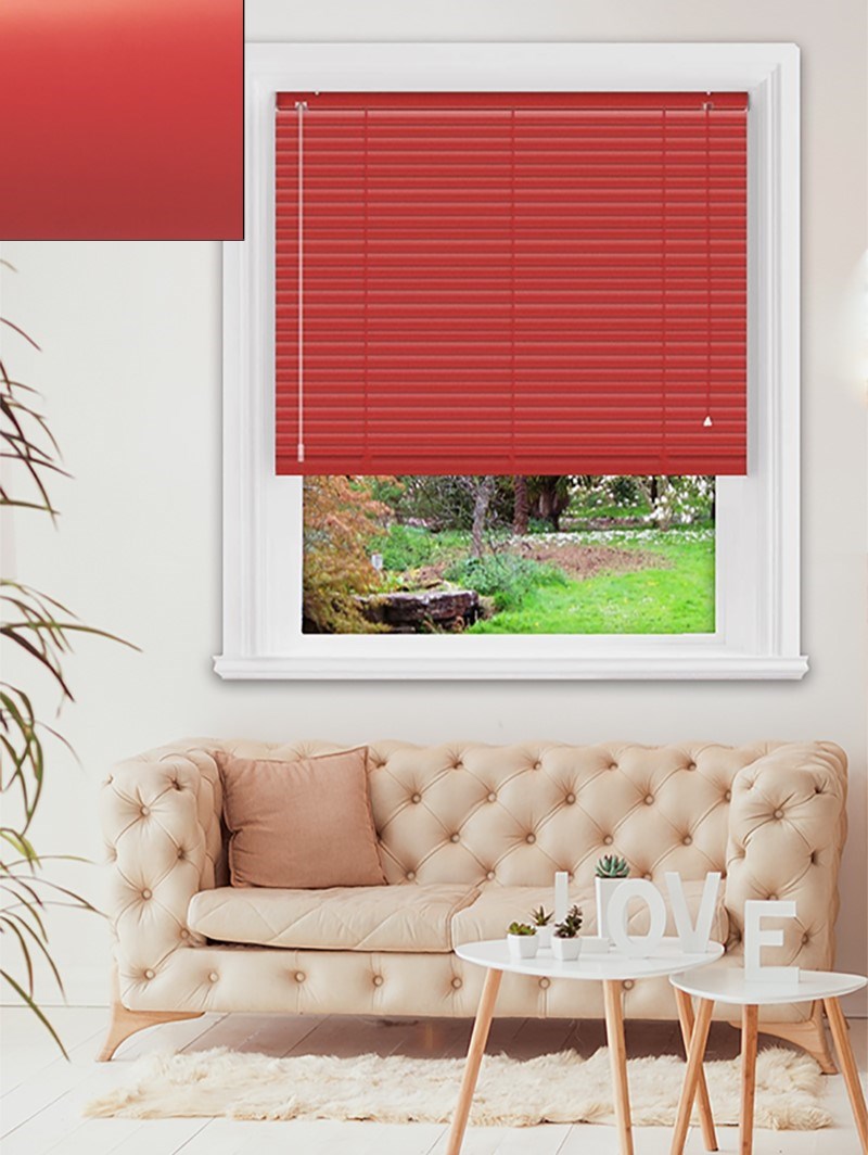 Matte Rouge 25mm Aluminium Venetian Blind