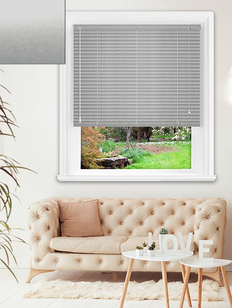 Brushed Nickel 25mm Aluminium Venetian Blind