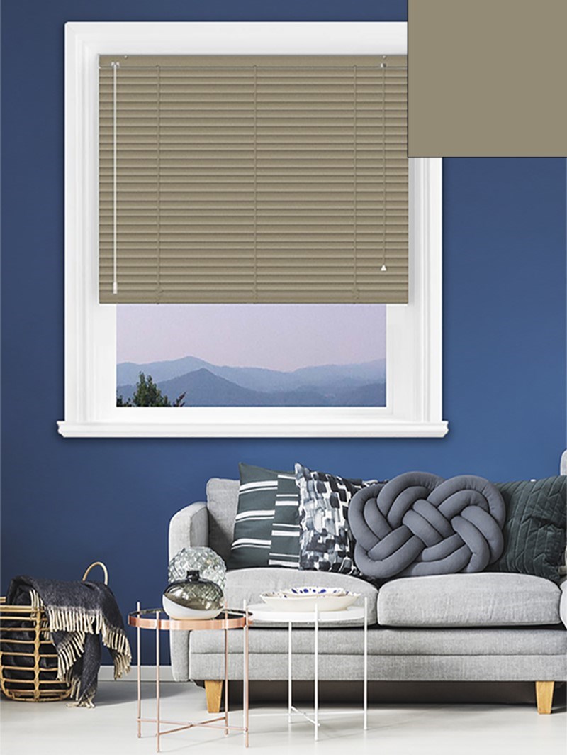 Matte Taupe 25mm Aluminium Venetian Blind