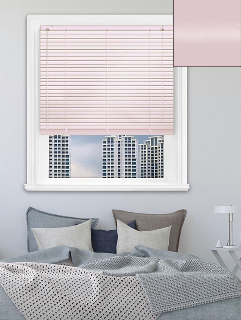 Gloss Pale Pink 25mm Aluminium Venetian Blind