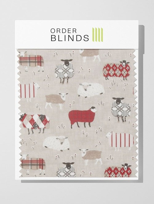 Baa Baa Peony Cotton Roman Blind