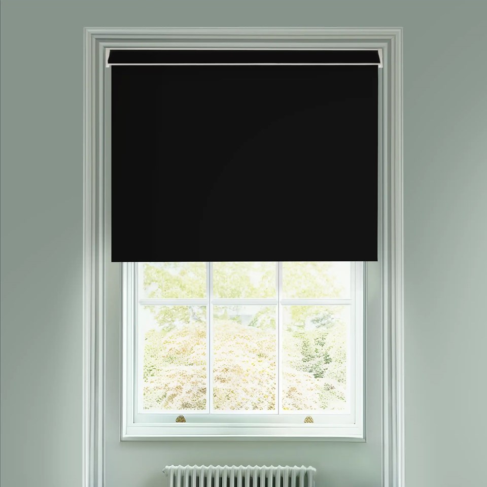 Black Blackout Electric Roller Blind