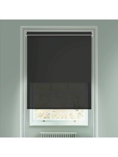 Blackout Black and Sheer Black Electric Double Roller Blind