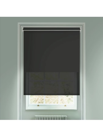 Blackout Black and Sheer Black Electric Double Roller Blind