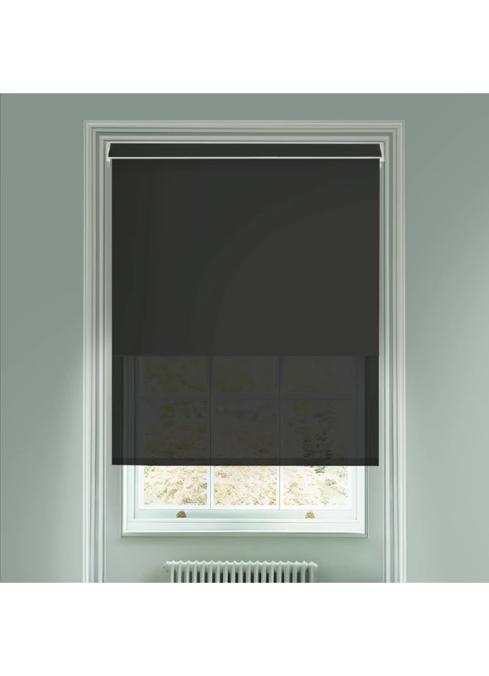 Blackout Black and Sheer Black Electric Double Roller Blind