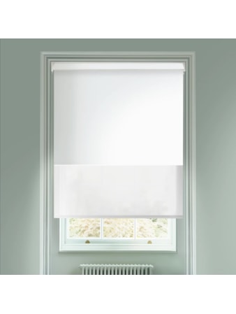 Blackout Bright White and Sheer White Electric Double Roller Blind