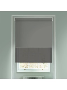 Blackout Elegant Grey and Sheer Dark Grey Electric Double Roller Blind