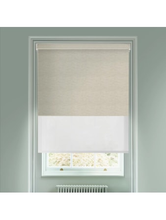 Blackout Grey Linen and Sheer Metal Electric Double Roller Blind