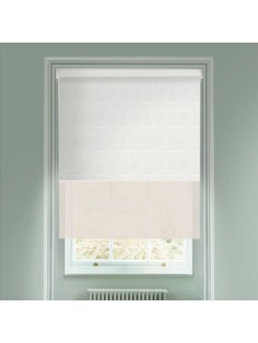 Blackout Linen and Sheer Cream Electric Double Roller Blind