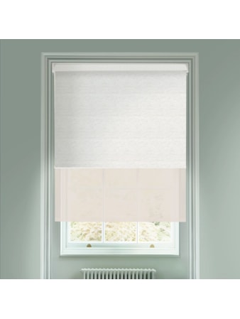 Blackout Linen and Sheer Cream Electric Double Roller Blind