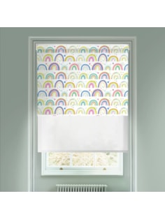 Blackout Over The Rainbow Multi and Sheer White Electric Double Roller Blind