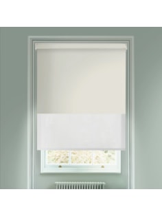 Blackout Pale Grey and Sheer Metal Electric Double Roller Blind