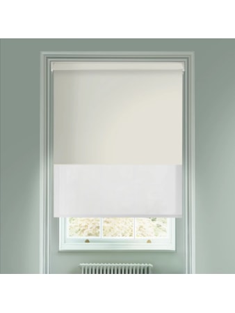 Blackout Pale Grey and Sheer Metal Electric Double Roller Blind