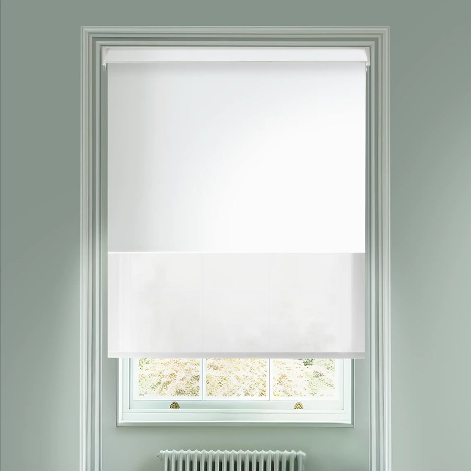 Blackout White and Sheer White Electric Double Roller Blind