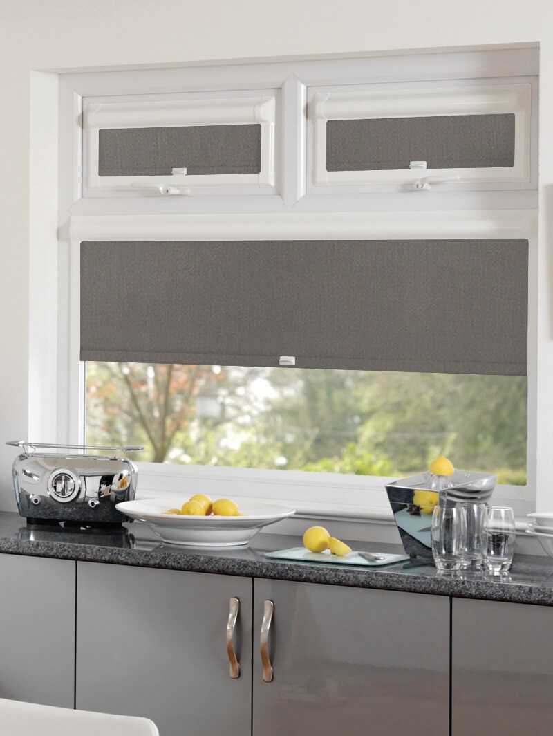 Blackout Windsor Dark Grey Perfect Fit Roller Blind