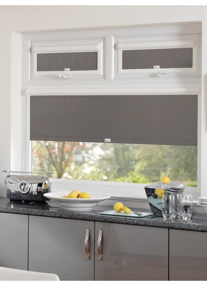 Blackout Windsor Dark Grey Perfect Fit Roller Blind