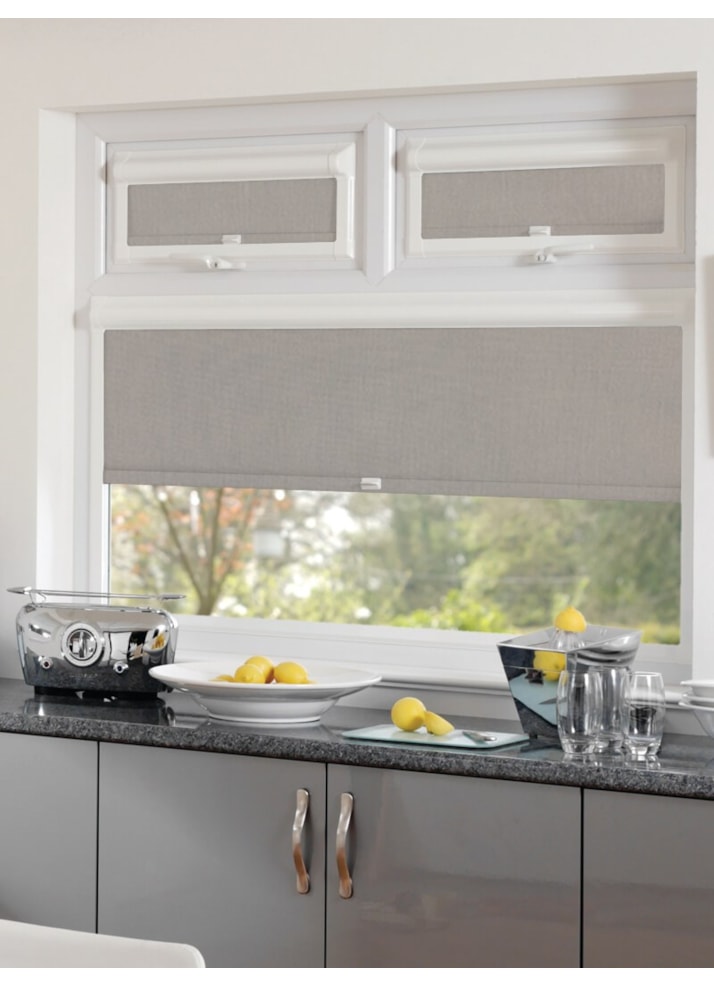 Blackout Windsor Light Grey Perfect Fit Roller Blind