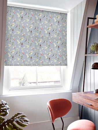 Blossom & Bird Grey Roller Blind by Lorna Syson