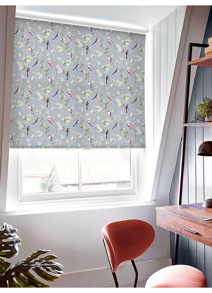 Blossom & Bird Grey Roller Blind by Lorna Syson