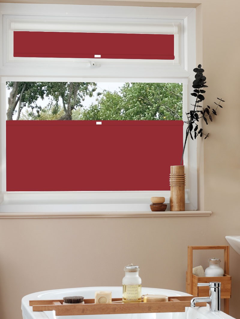 Perfect Fit Blackout Garnet Red Bottom Up Blind