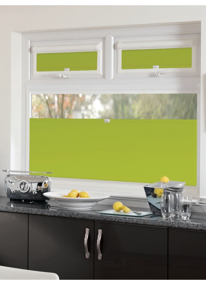 Perfect Fit Blackout Lime Green Bottom Up Blind