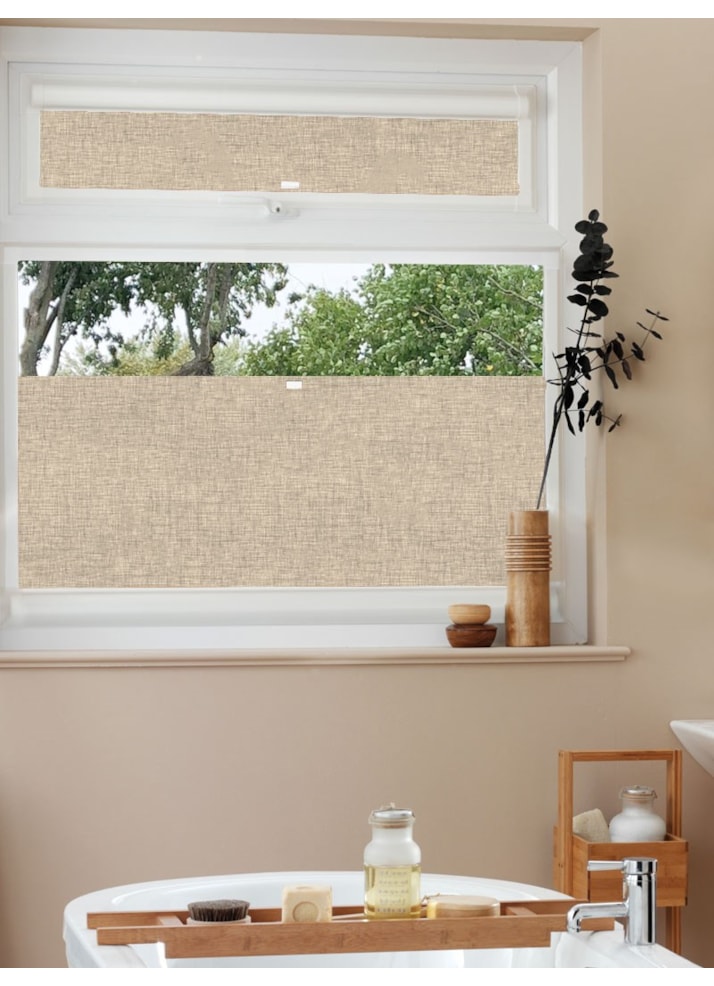 Perfect Fit Blackout Linen Beige Bottom Up Blind