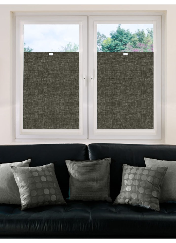 Perfect Fit Blackout Linen Charcoal Bottom Up Blind