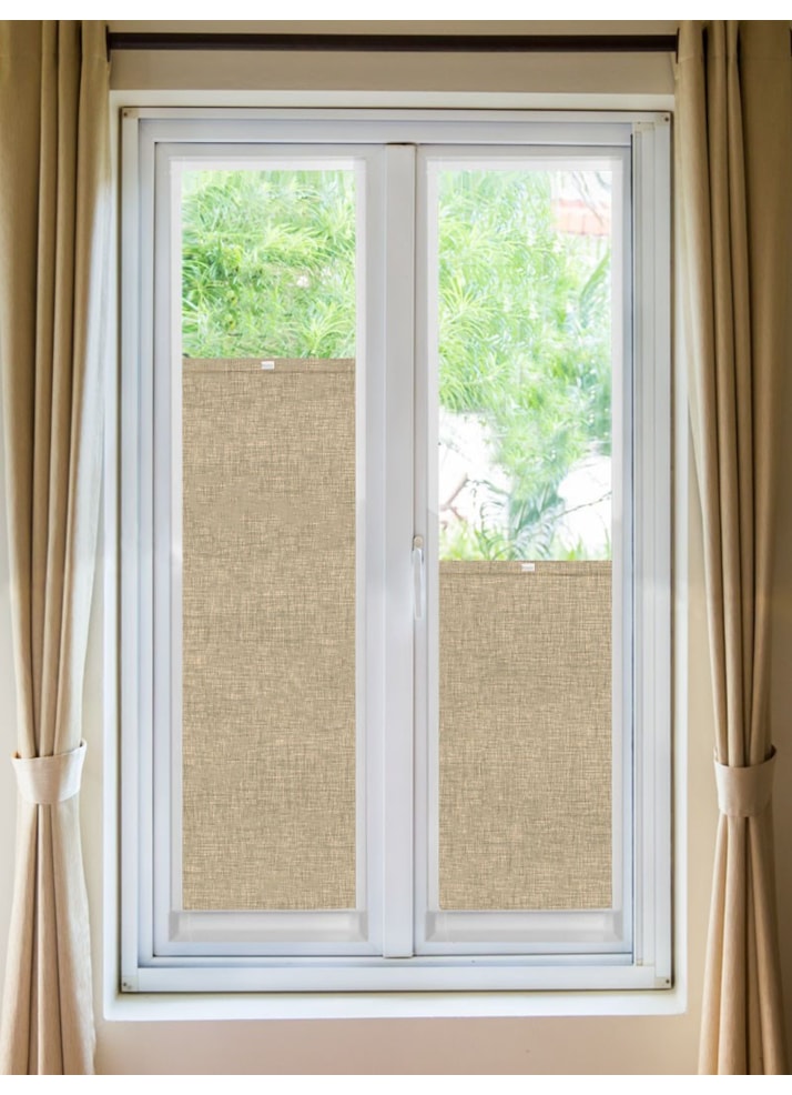 Perfect Fit Blackout Linen Taupe Bottom Up Blind