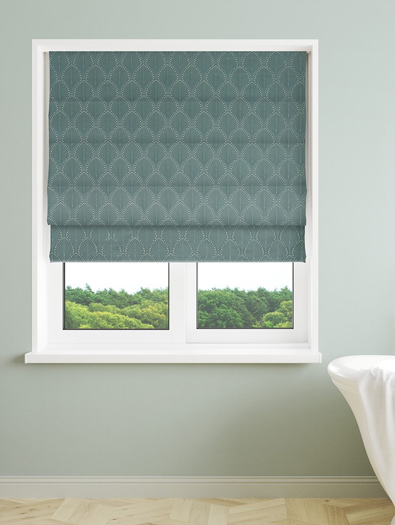 Boudoir Peacock Roman Blind