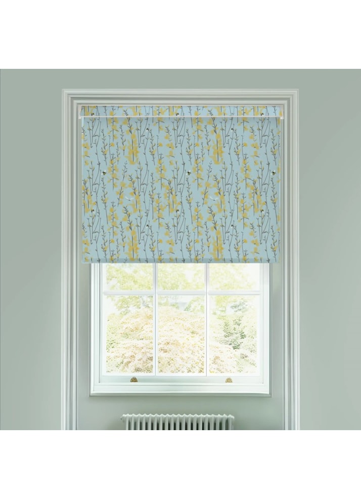 Broom and Bee Sky Electric Roller Blind by Lorna Syson