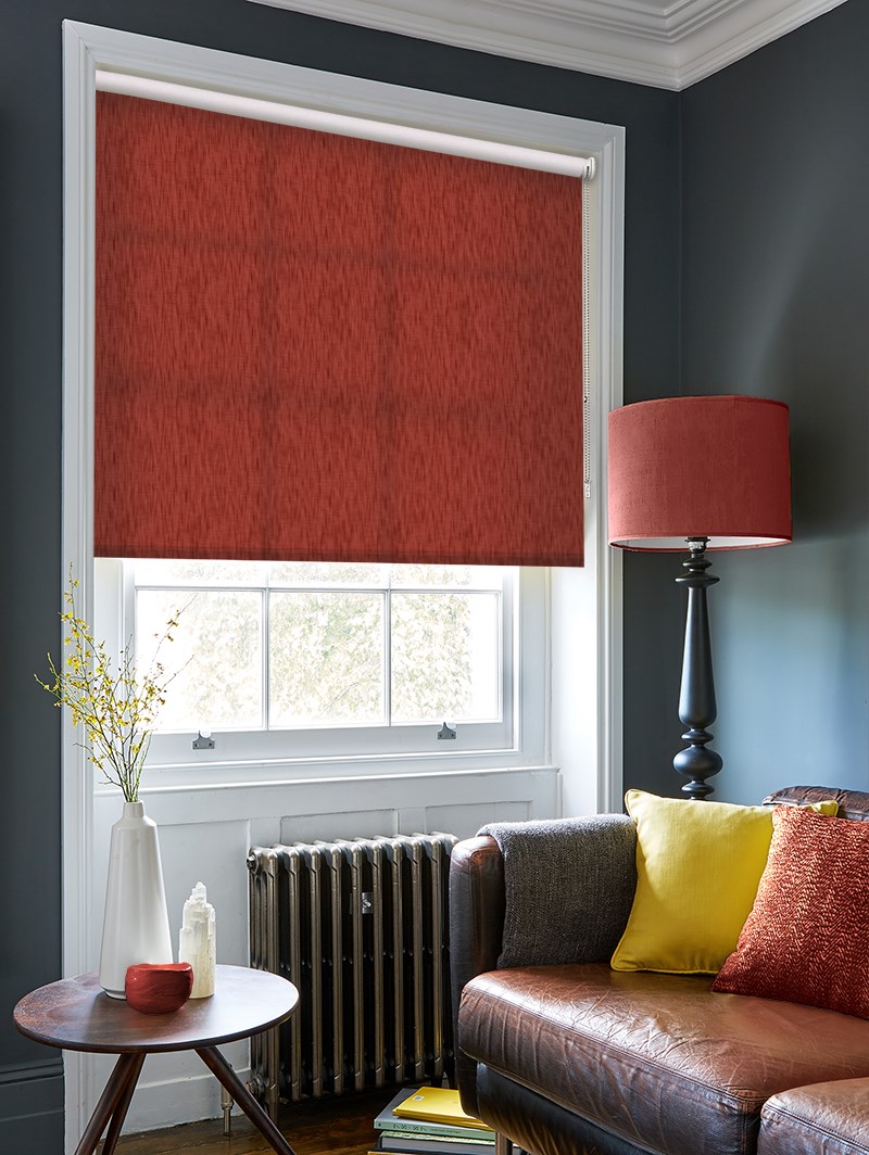 Burnt Red Linen Daylight Roller Blind