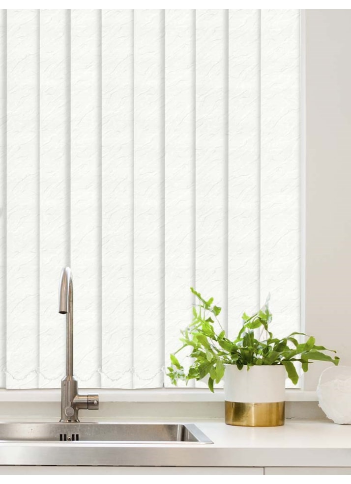 Carrara White Waterproof 89mm Vertical Blind