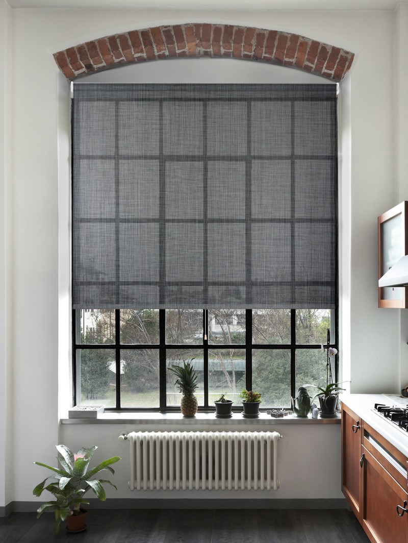 Charcoal Weave 5% Sunscreen Cordless Spring Loaded Roller Blind