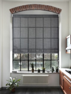 Charcoal Weave 5% Sunscreen Cordless Spring Loaded Roller Blind