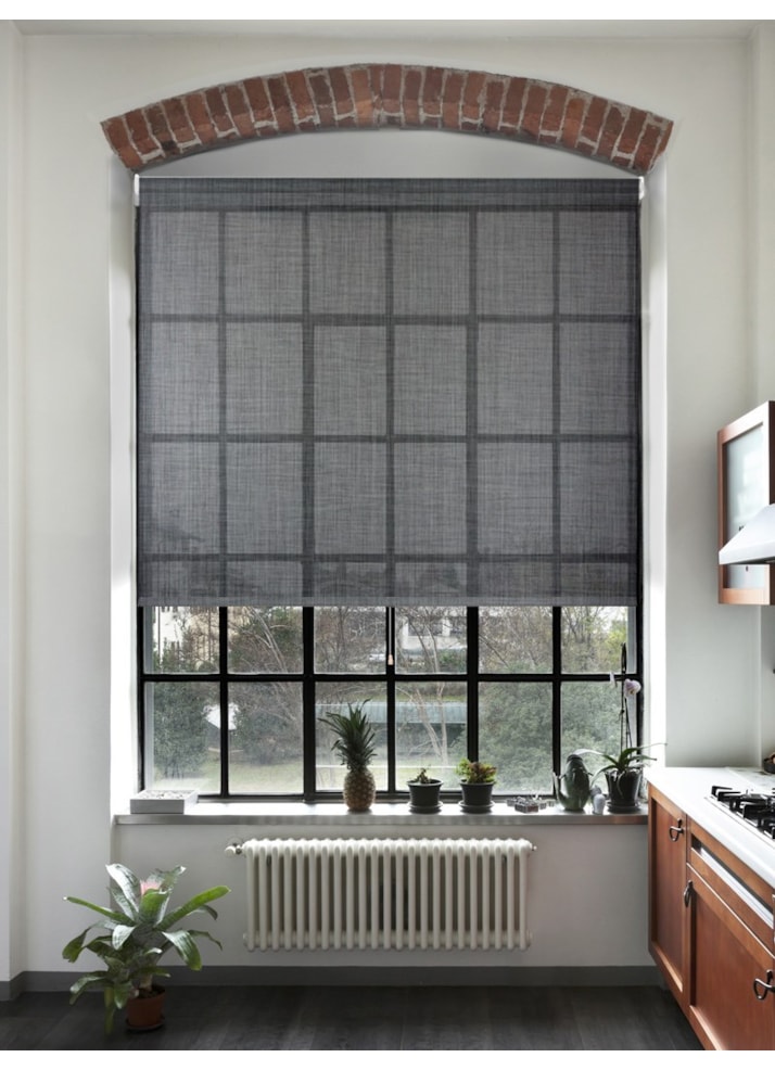 Charcoal Weave 5% Sunscreen Cordless Spring Loaded Roller Blind