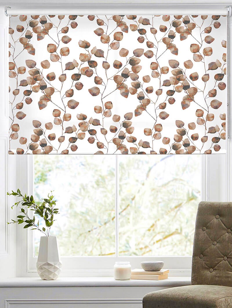 Climbers Autumn Floral Leaf Roller Blind