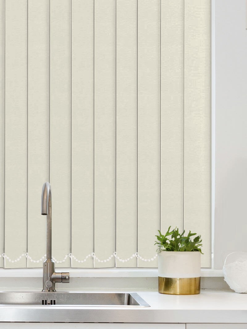 Light Filtering Beige 89mm Fire Retardant Vertical Blind