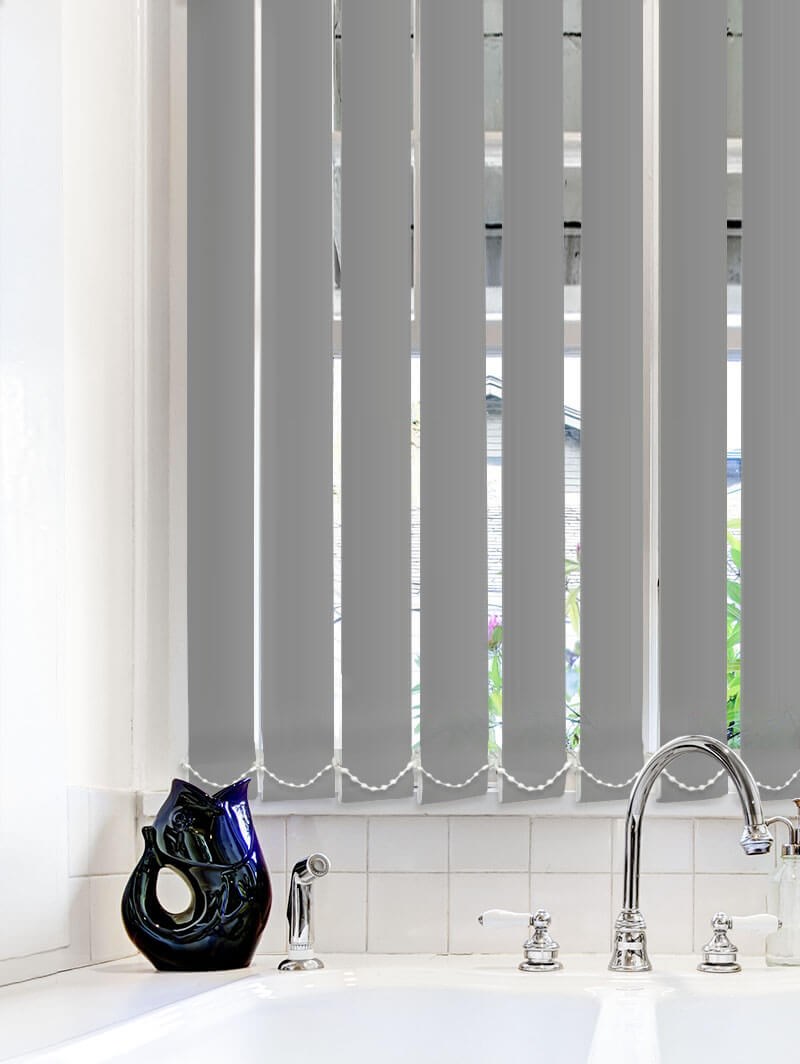 Light Filtering Charcoal 89mm Fire Retardant Vertical Blind