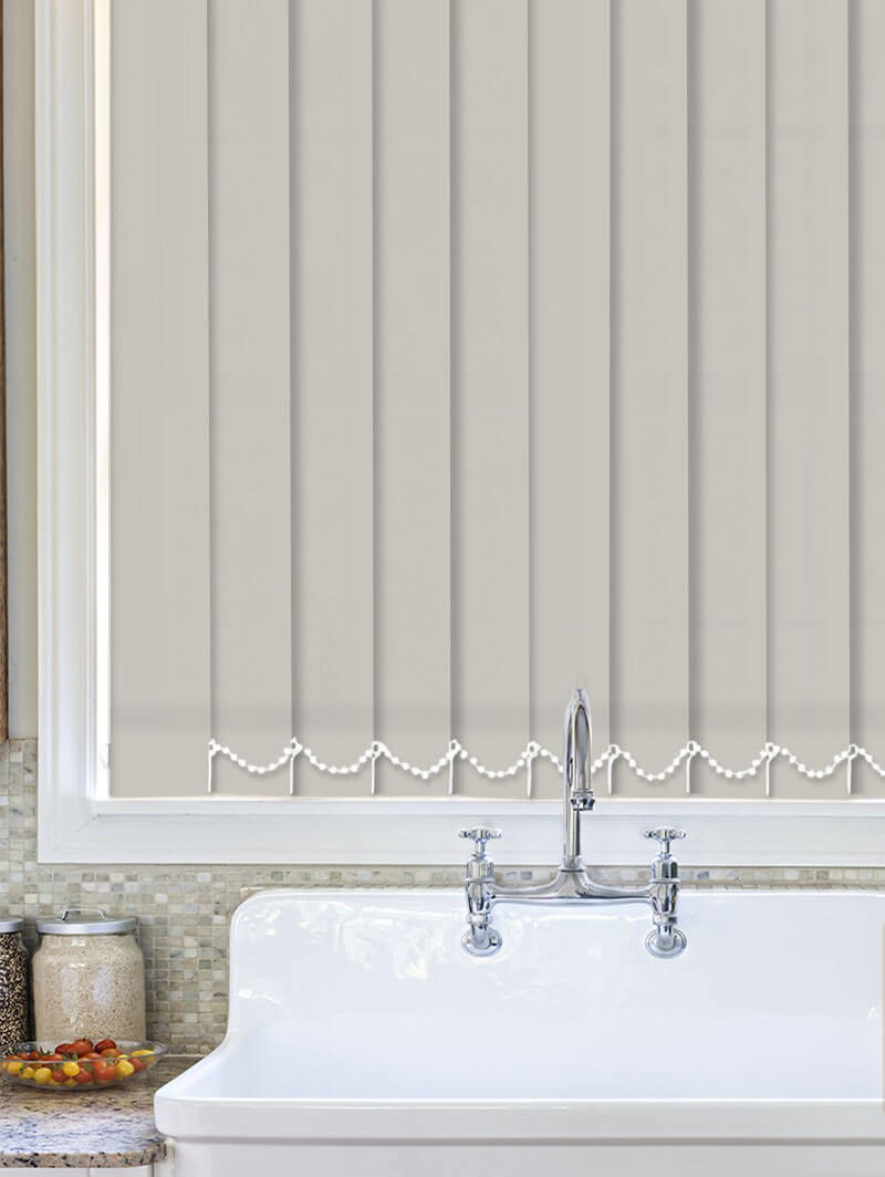 Light Filtering Taupe 89mm Fire Retardant Vertical Blind