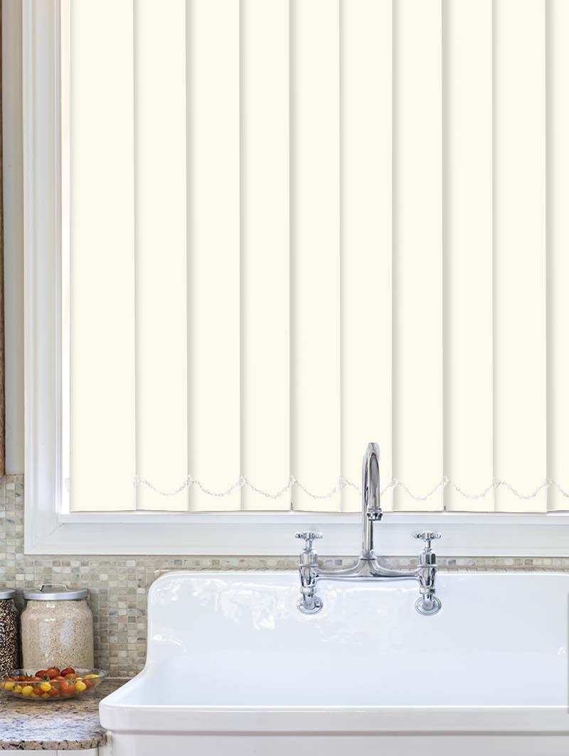 Cream Waterproof 89mm Vertical Blind