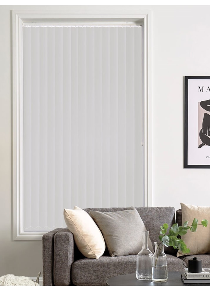 Crisp White 89mm Blackout Vertical Blind