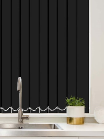 Crow Black Waterproof 89mm Vertical Blind