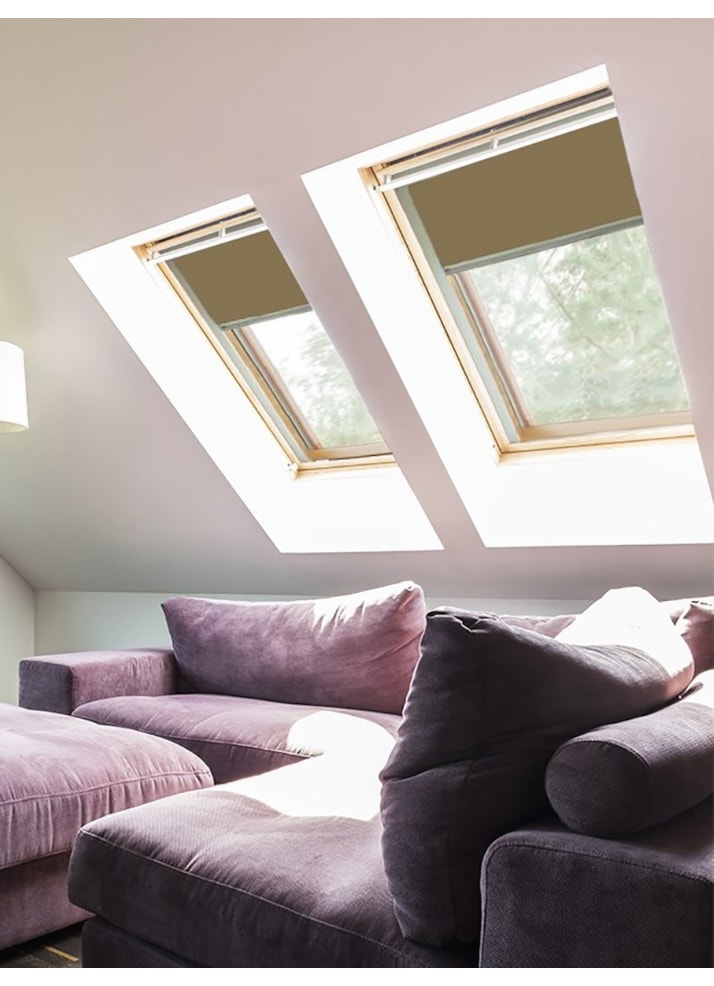 Classic Toffee Crunch Blackout Skylight Blind To Fit Dakstra Windows