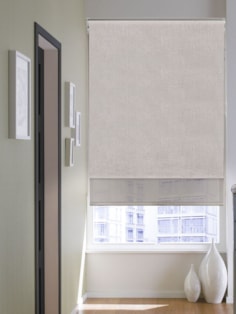 Blackout Windsor Light Grey and Sheer Metal Double Roller Blind