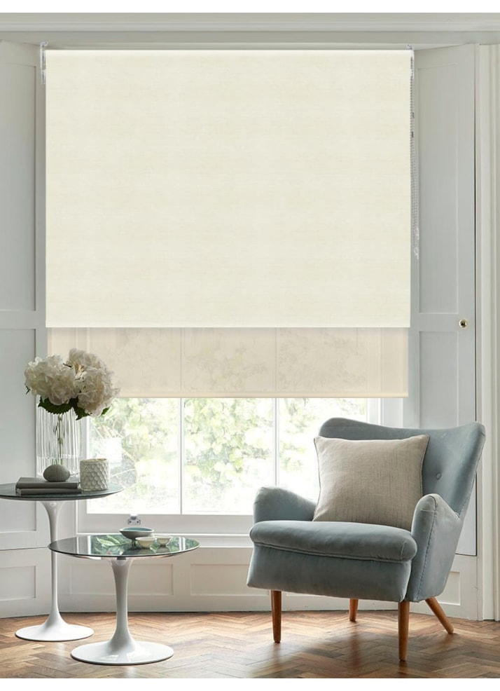 Blackout Bone Ivory and Sheer Cream Double Roller Blind