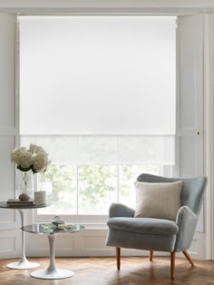 Blackout Bright White and Sheer White Double Roller Blind