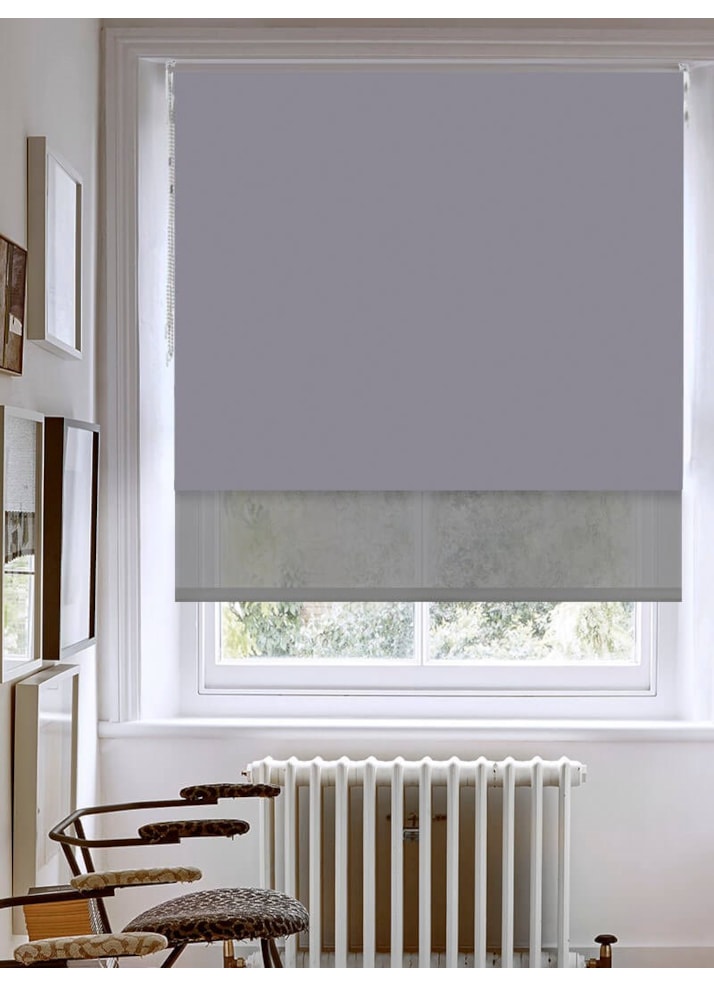 Blackout Dark Grey and Sheer Dark Grey Double Roller Blind