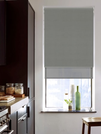 Blackout Elegant Grey and Sheer Dark Grey Double Roller Blind