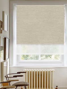 Blackout Grey Linen and Sheer White Double Roller Blind