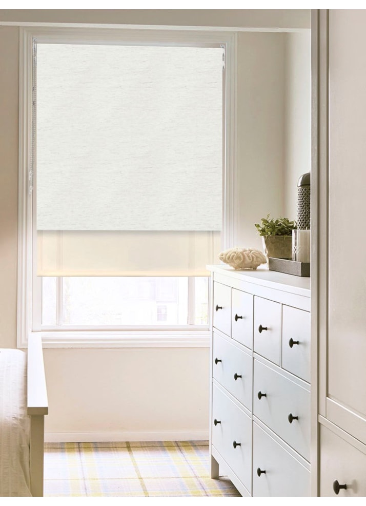 Blackout Linen and Sheer Cream Double Roller Blind